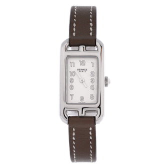 Hermes Nantucket Quartz Watch Stainless Steel and Leather 17