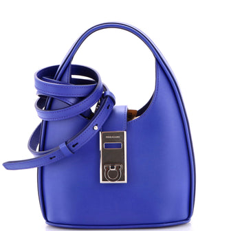 Salvatore Ferragamo Gancini Buckle Hobo Leather Mini