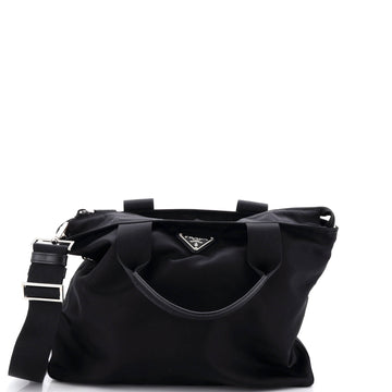 Prada Vela Convertible Tote Tessuto Small