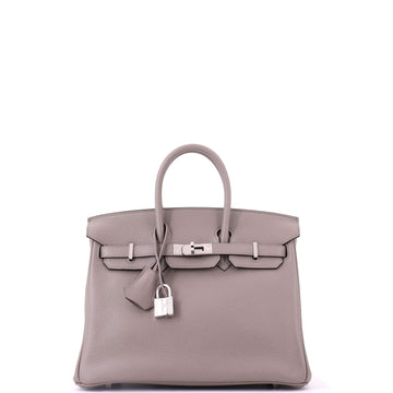 Hermes Birkin Handbag Grey Novillo with Palladium Hardware 25