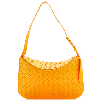 Bottega Veneta Cradle Fold Over Shoulder Bag Intrecciato Leather