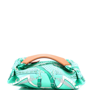 Hermes Balusoie Bag Printed Silk and Leather