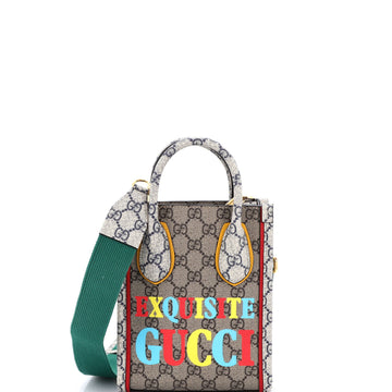 Gucci Exquisite Vertical Tote Printed GG Coated Canvas Mini
