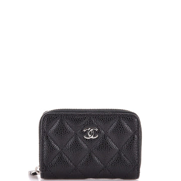 Chanel CC Zip Coin Purse Quilted Caviar Small