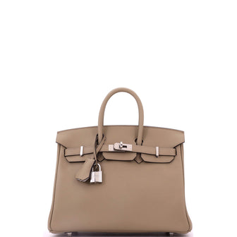 Hermes Birkin Handbag Verso Swift with Palladium Hardware 25