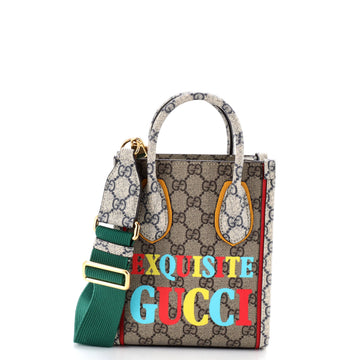 Gucci Exquisite Vertical Tote Printed GG Coated Canvas Mini