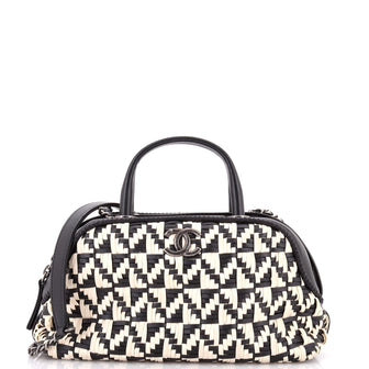 Chanel Convertible Chain Bowler Bag Woven Calfskin Small