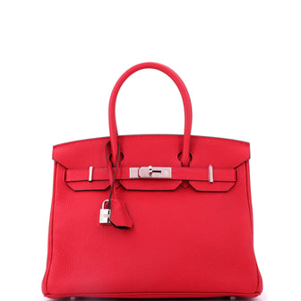 Hermes Birkin Handbag Verso Togo with Palladium Hardware 30
