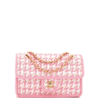 Chanel Classic Single Flap Bag Woven Lambskin and Viscose Small