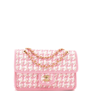Chanel Classic Single Flap Bag Woven Lambskin and Viscose Small