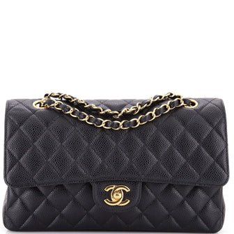 Chanel Classic Double Flap Bag Quilted Caviar Medium