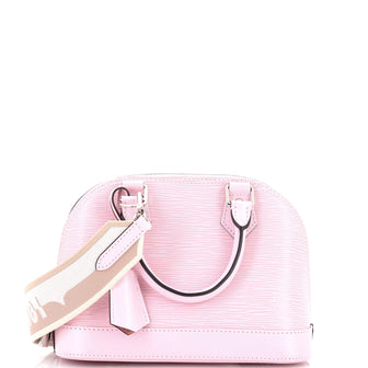 Louis Vuitton Alma Handbag Epi Leather with Logo Jacquard Strap BB
