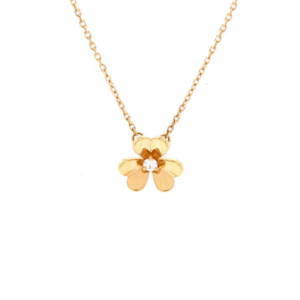 Van Cleef & Arpels Frivole Pendant Necklace 18K Yellow Gold and Diamond Mini