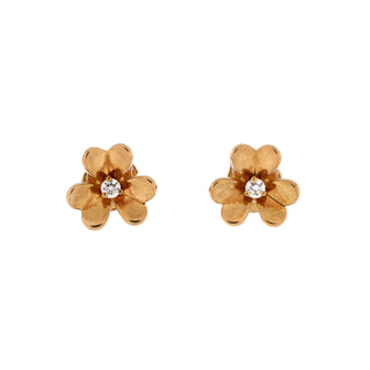 Van Cleef & Arpels Frivole Stud Earrings 18K Yellow Gold with Diamonds Mini