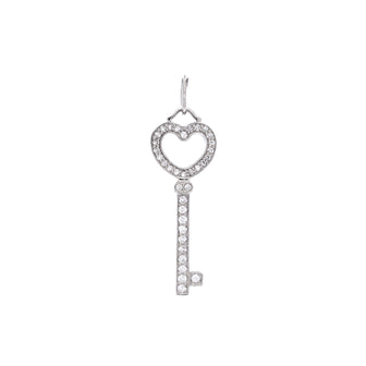 Tiffany & Co. Heart Key Pendant Pendant & Charms Platinum with Pave Diamonds Mini