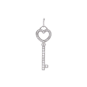 Tiffany & Co. Heart Key Pendant Pendant & Charms Platinum with Pave Diamonds Mini
