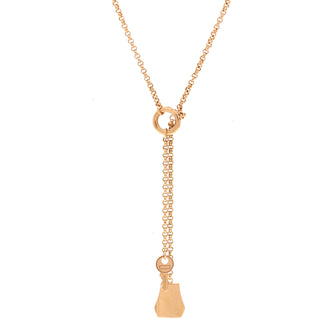 Hermes Kelly Clochette Pendant Necklace 18K Rose Gold Small