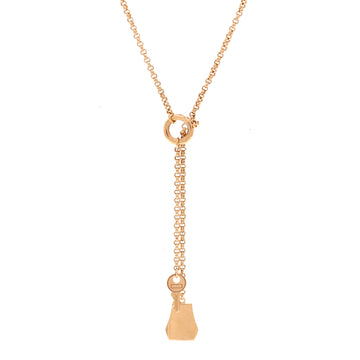 Hermes Kelly Clochette Pendant Necklace 18K Rose Gold Small