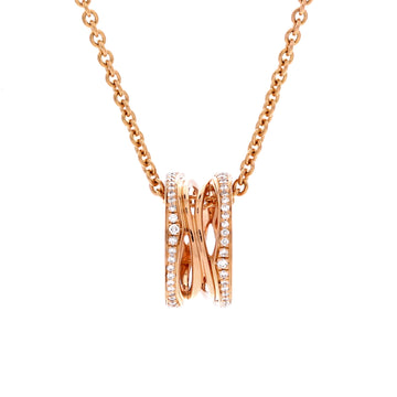 Bvlgari B.Zero1 Open Design Legend Zaha Hadid Pendant Necklace 18K Rose Gold with Diamonds