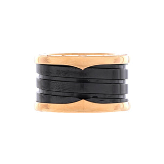 Bvlgari B.Zero1 Three Band Ring 18K Rose Gold and Ceramic