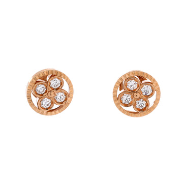 Louis Vuitton BB Blossom Stud Earrings 18K Rose Gold with Diamonds