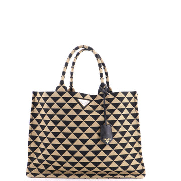 Prada Symbole Shopper Tote Jacquard Large