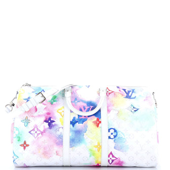 Louis Vuitton Keepall Bandouliere Bag Limited Edition Monogram Watercolor Canvas 50