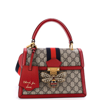 Gucci Queen Margaret Top Handle Bag GG Coated Canvas with Leather Small