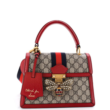 Gucci Queen Margaret Top Handle Bag GG Coated Canvas with Leather Small