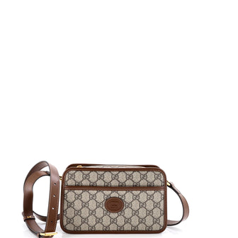 Gucci Interlocking G Patch Camera Bag GG Coated Canvas Mini