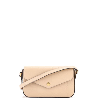 Gucci Envelope Flap Crossbody Bag Jumbo GG Embossed Leather Super Mini