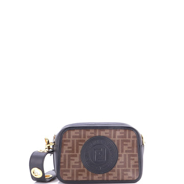 Fendi F is Fendi Logo Stamp Camera Bag Zucca Coated Canvas Small