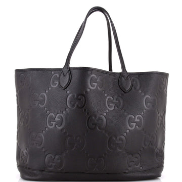 Gucci Open Shopping Tote Jumbo GG Embossed Leather Large