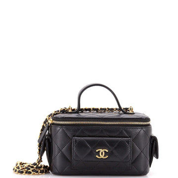 Chanel Quilted Polly Pocket Top Vanity Quilted Caviar East West