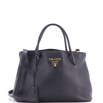 Prada Dual Strap Convertible Open Tote Vitello Daino Medium