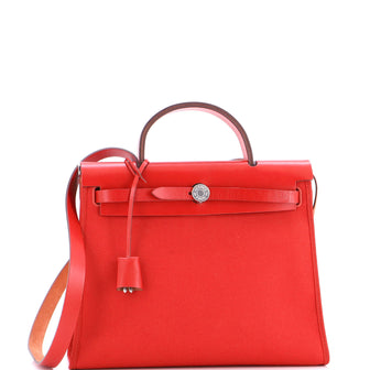Hermes Herbag Zip Leather and Toile 31