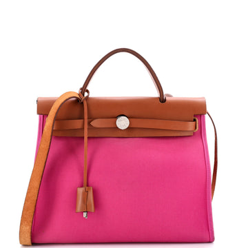 Hermes Herbag Zip Leather and Toile 31