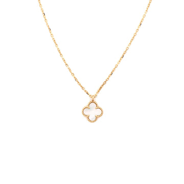 Van Cleef & Arpels Sweet Alhambra Pendant Necklace 18K Yellow Gold and Mother of Pearl