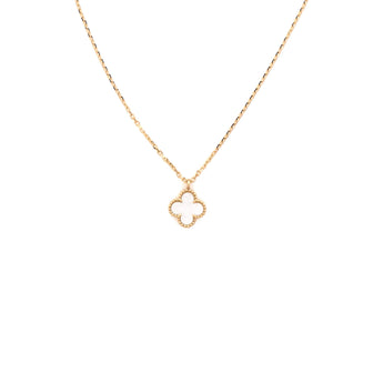 Van Cleef & Arpels Sweet Alhambra Pendant Necklace 18K Yellow Gold and Mother of Pearl