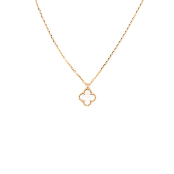 Van Cleef & Arpels Sweet Alhambra Pendant Necklace 18K Yellow Gold and Mother of Pearl