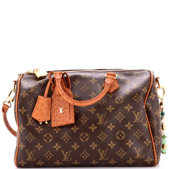 Louis Vuitton Boho Speedy Soft Bandouliere Bag Monogram Canvas and Ostrich 30