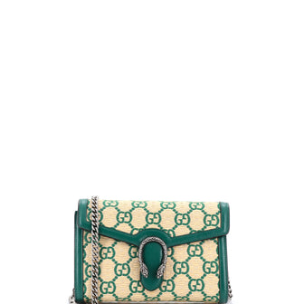 Gucci Dionysus Chain Wallet GG Straw Small