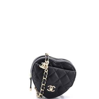 Chanel CC in Love Heart Belt Bag Quilted Lambskin
