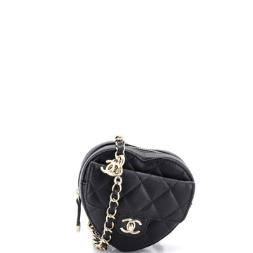 Chanel CC in Love Heart Belt Bag Quilted Lambskin