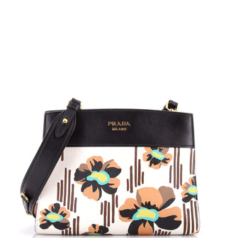 Prada Bibliotheque Shoulder Bag Printed Leather Small