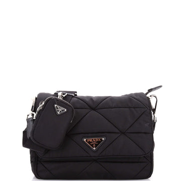 Prada Padded Flap Shoulder Bag Quilted Tessuto