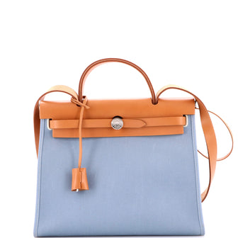Hermes Herbag Zip Leather and Toile 31