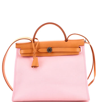 Hermes Herbag Zip Leather and Toile 31
