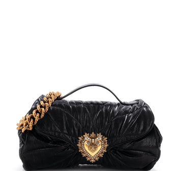 Dolce & Gabbana Devotion Soft Flap Chain Shoulder Bag Quilted Nylon