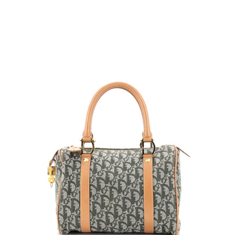 Christian Dior Vintage Trotter Boston Bag Diorissimo Canvas Small
